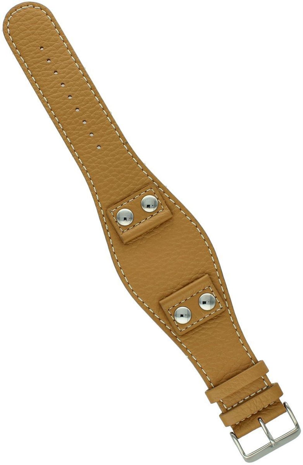 Elegancki pasek do zegarka LORUS RRS05TX9. Skórzany brązowy z jasnym obszyciem, długość 24 cm, szerokość mocowania 2,5 cm, szerokość podkładki 4,5 cm, sprzączka stalowa srebrna.1.jpg